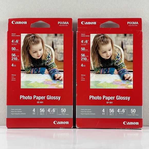 Canon PIXMA Photo Paper lot of 2 packs 50 sheets Glossy GP-701 4"x6" 100 total - Picture 1 of 2